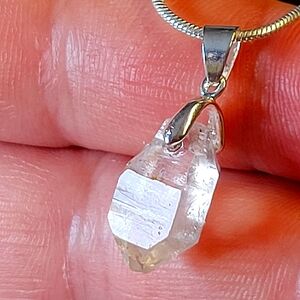 ☆ 8.75ctw Herkimer Diamond Crystal Pendant Stunning Quality 925 Sterling Silver